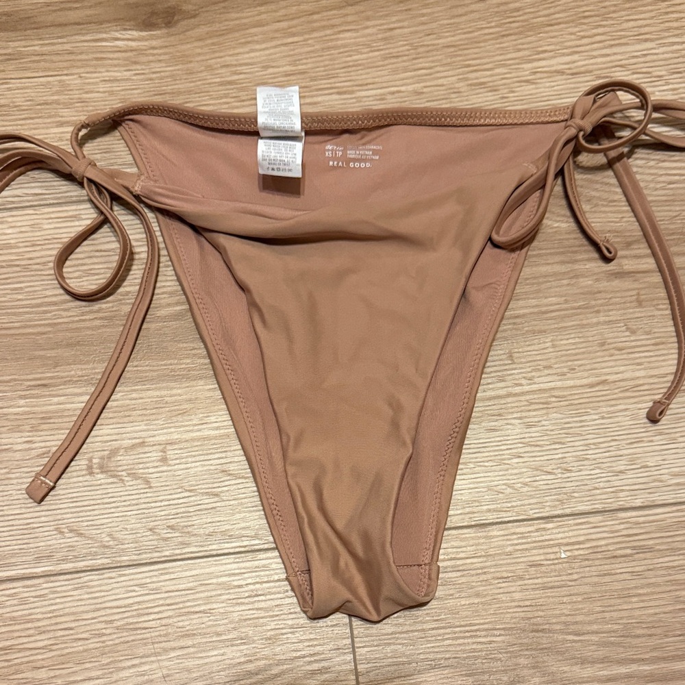 Aerie Women's Tan Nude tie Bikini Bottom